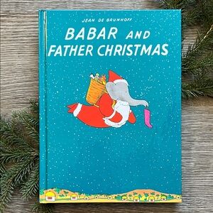 VINTAGE Large Children’s book BABAR and Father Christmas 2000’s Y2K Hardcover